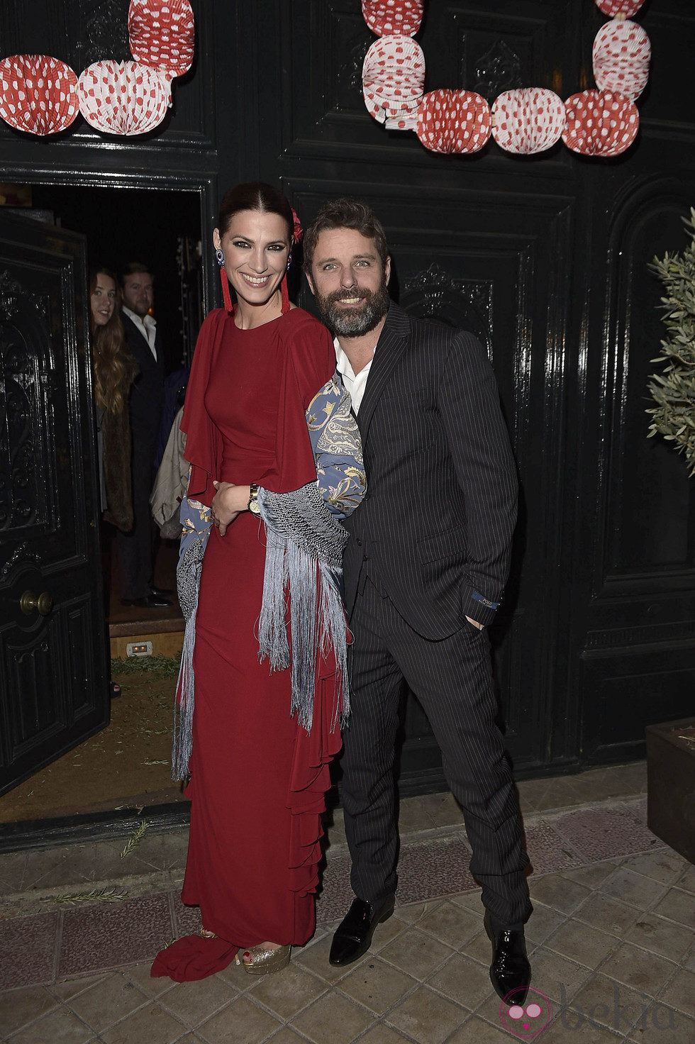 Laura Sánchez y David Ascanio en la fiesta en honor a Valentino celebrada en Madrid