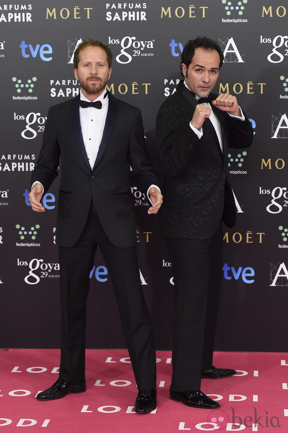 Alfonso Sánchez y Alberto López en la alfombra roja de los premios Goya 2015