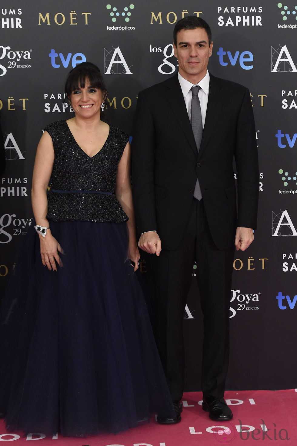 Judith Colell y Pedro Sánchez en los Premios Goya 2015