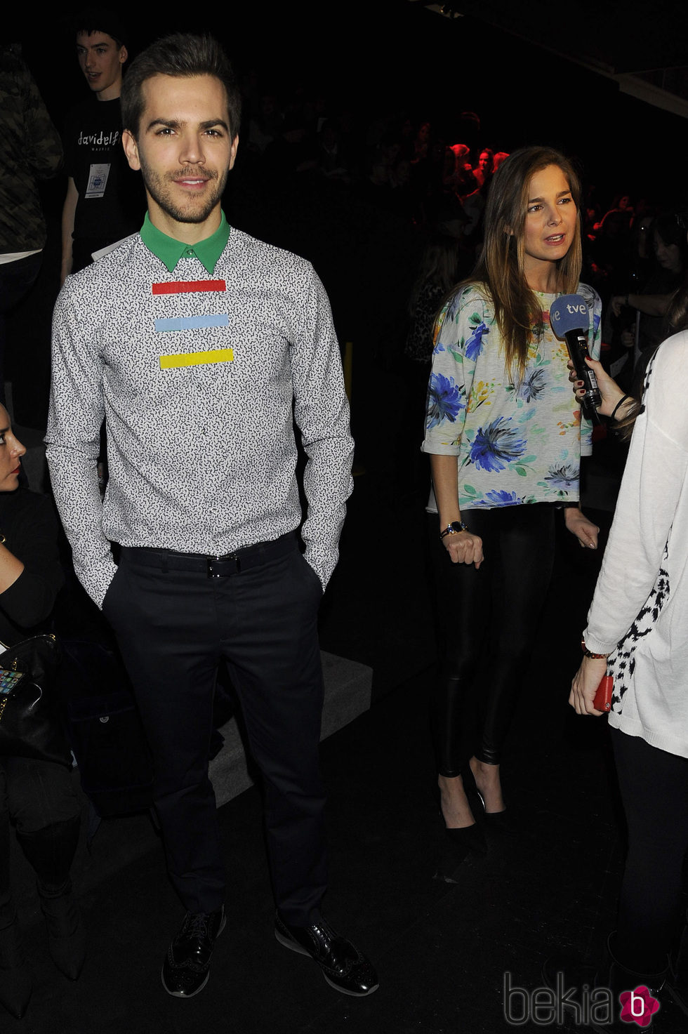 Natalia Sánchez y Marc Clotet en el front row de Davidelfín en Madrid Fashion Week otoño/invierno 2015/2016