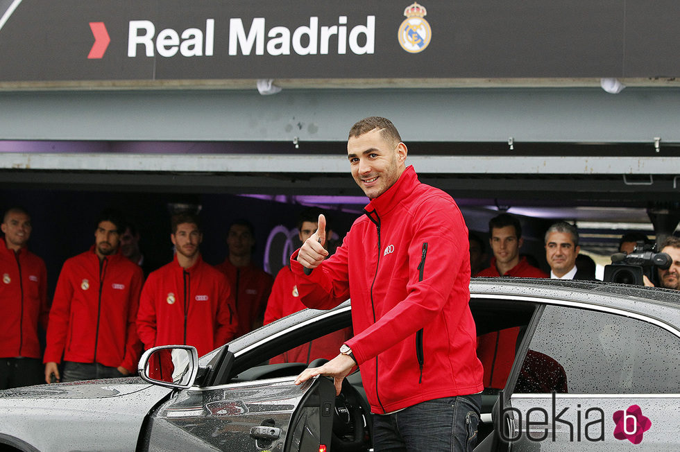 Karim Benzema en la presentación de un coche de alta gama