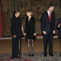 Los Reyes Felipe y Letizia con el presidente de Colombia y su esposa en una cena en El Pardo