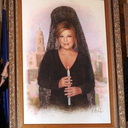 Retrato de Terelu Campos como musa de la exaltación de la mantilla