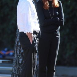Marcia Cross y su marido Tom Mahoney en un partido de su hija