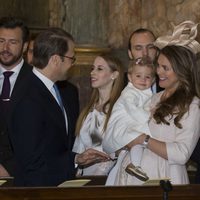 Daniel de Suecia, Magdalena de Suecia, la Princesa Leonor y Chris O'Neill en la lectura de las amonestaciones prenupciales de Carlos Felipe de Suecia y Sof
