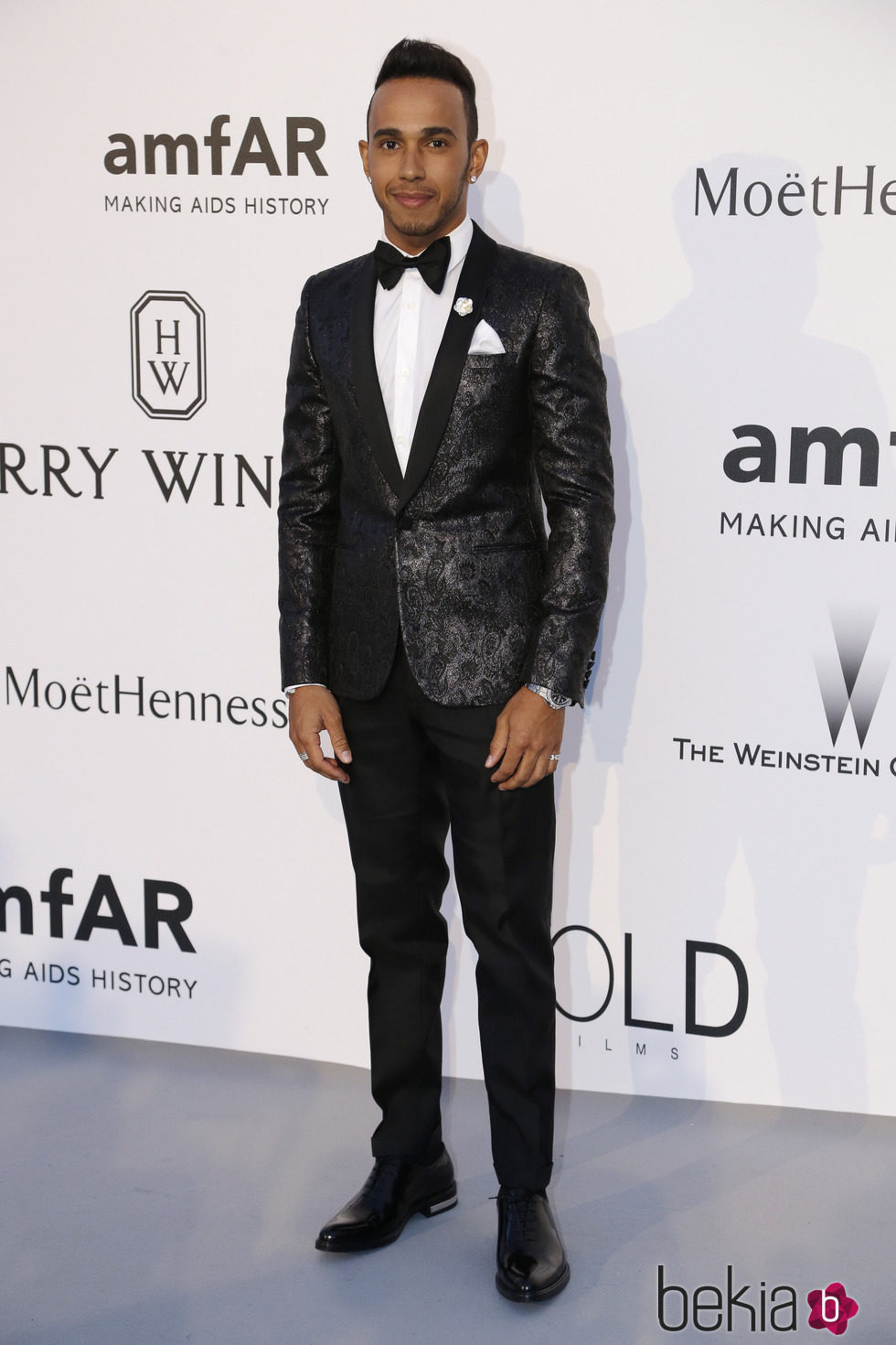 Lewis Hamilton en la gala amfAR del Festival de Cannes 2015