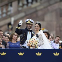 Carlos Felipe de Suecia y Sofia Hellqvist en su boda