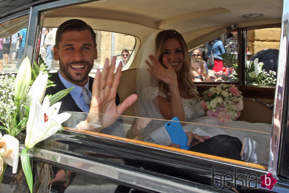 Fernando Llorente y María Lorente tras haberse casado