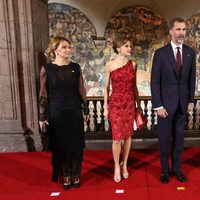 Los Reyes Felipe y Letizia y el presidente de México y su mujer en una cena de gala por el Viaje de Estado de los Reyes
