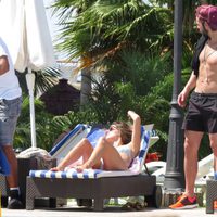 Juan Alfonso Baptista, el 'Gato',  luciendo torso en Marbella