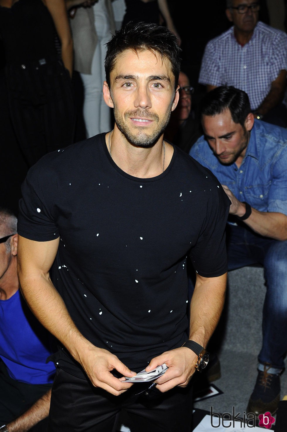 Rubén Sanz en el front row de Devota & Lomba durante la Madrid Fashion Week 2015