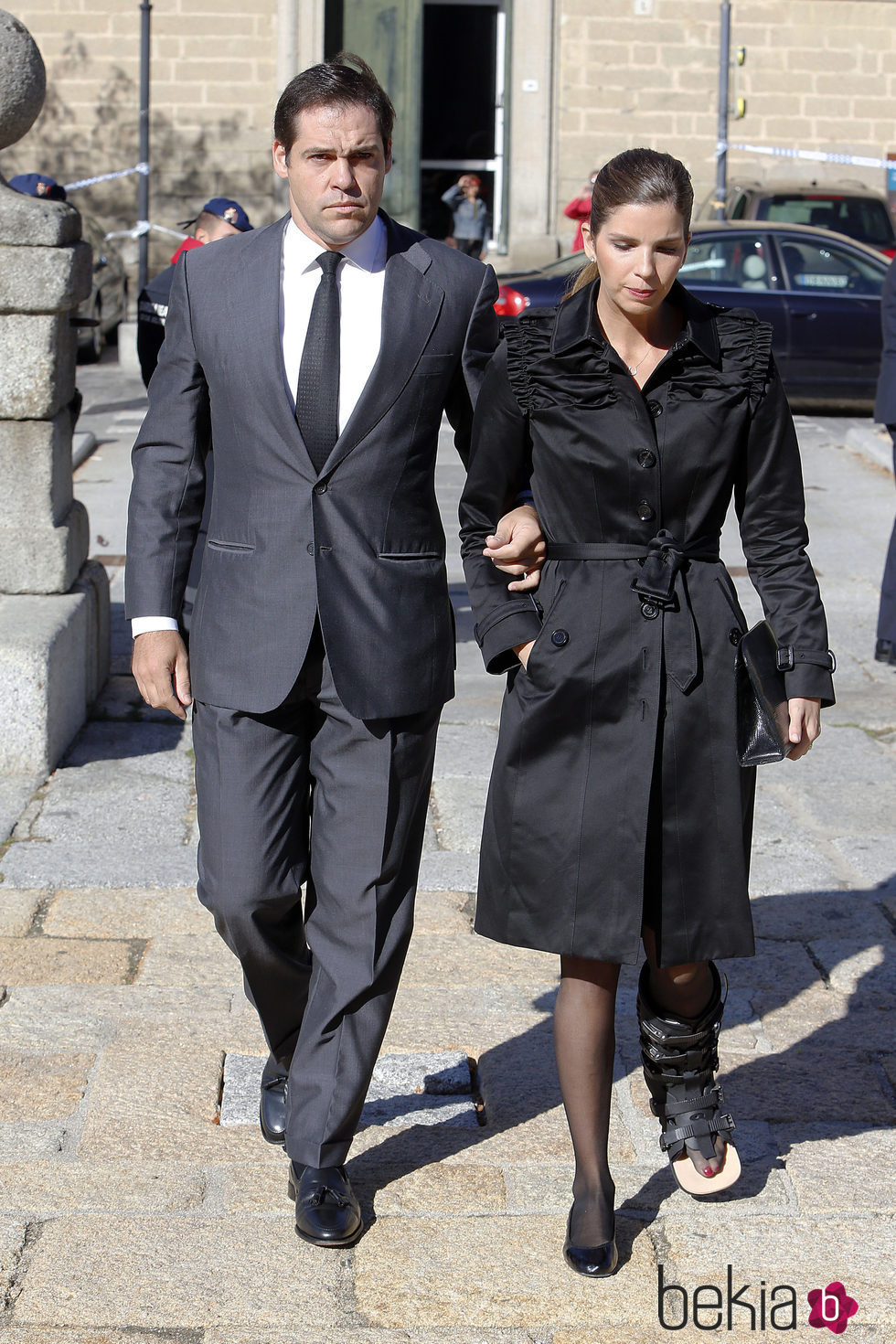 Luis Alfonso de Borbón y Margarita Vargas en el funeral del Duque de Calabria