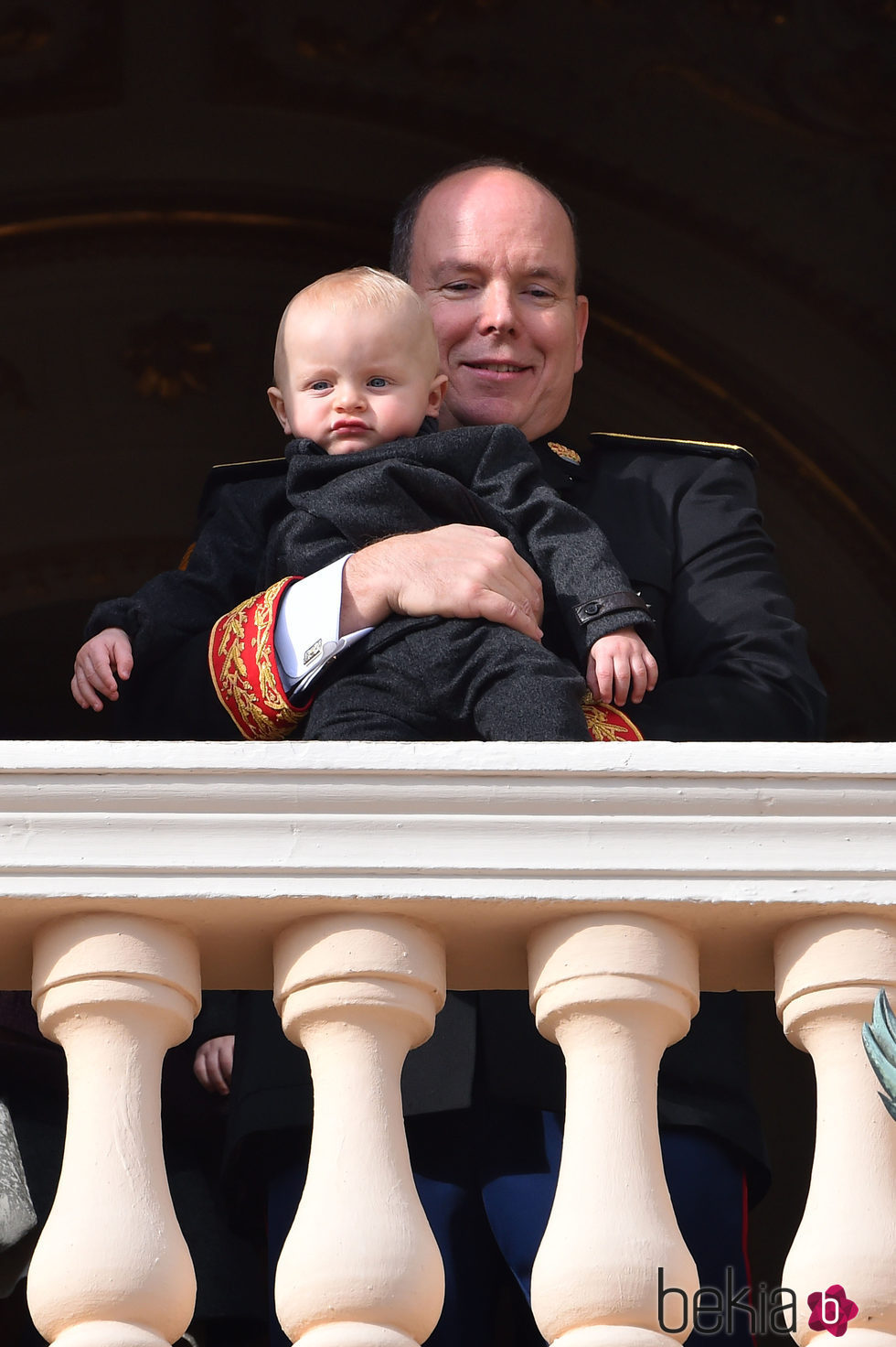 Alberto de Mónaco con su hijo Jacques en el Día Nacional de Mónaco 2015