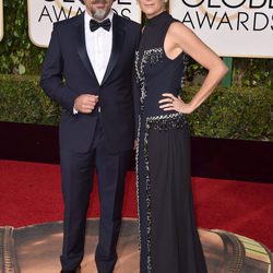 Alejandro G. Iñarritu y María Eladia Hagerman en la alfombra roja de los Globos de Oro 2016