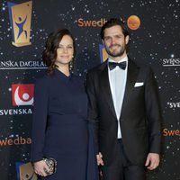 Carlos Felipe de Suecia y Sofia Hellqvist en la Gala del Deporte Sueco 2016