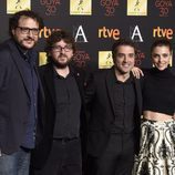 Juan Miguel del Castillo, Dani de la Torre, Daniel Guzmán y Leticia Dolera en la cena de los nominados a los Premios Goya 2016
