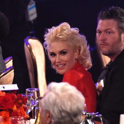 Gwen Stefani y Blake Shelton en la fiesta Clive Davis previa a los Grammy 2016