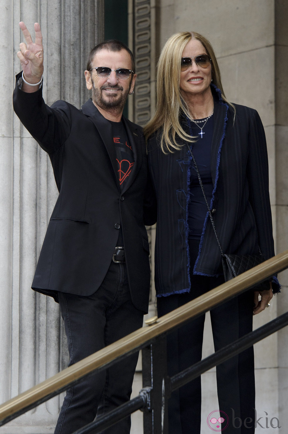 Ringo Starr y Barbara Bach en la boda de Paul McCartney