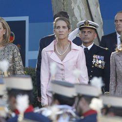 La Princesa Letizia y las Infantas Elena y Cristina el Día de la Hispanidad