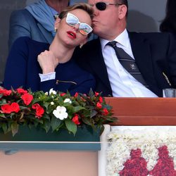 Alberto y Charlene de Mónaco, muy cómplices en la final del Masters 1000 de Monte-Carlo 2016