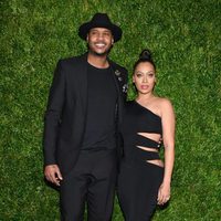 Carmelo Anthony y su mujer La La Anthony en la cena de Chanel en el Festival de Tribeca 2016 en Nueva York