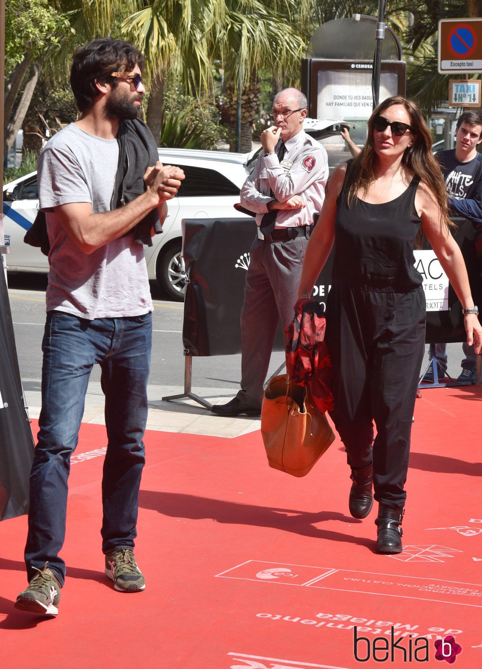 Rubén Cortada con su representante Kalia Garzón en el Festival de Málaga 2016