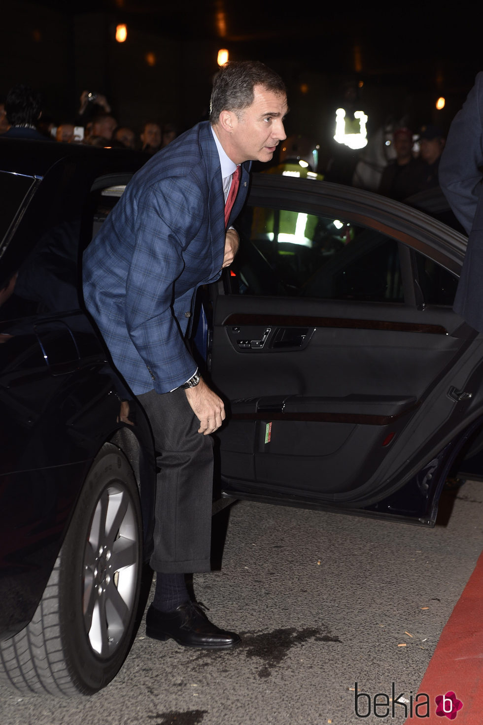 El Rey Felipe llegando al Estadio Vicente Calderón en la semifinal de la Champions 2016