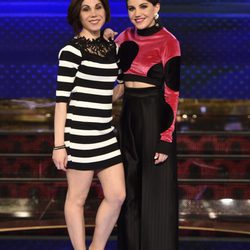 Angy Fernández y su hermana Irene Fernández en la presentación de 'Levántate All Stars'
