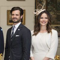 Carlos Felipe de Suecia y Sofia Hellqvist en la recepción a Michelle Bachelet por su Visita de Estado a Suecia