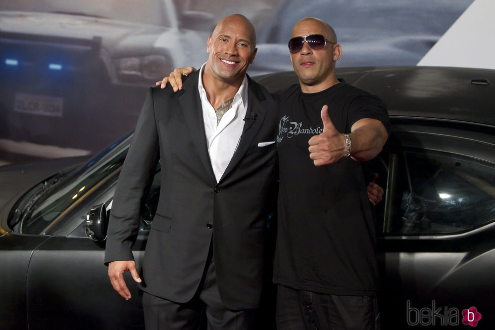 Dwayne Johnson y Vin Diesel en la Premiere de 'Fast & Furious 5'