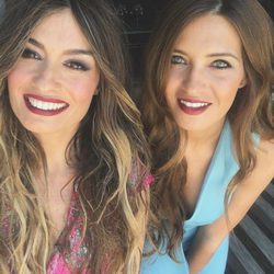 Sara Carbonero con Madame de Rosa en el rodaje de 'Quiero ser'