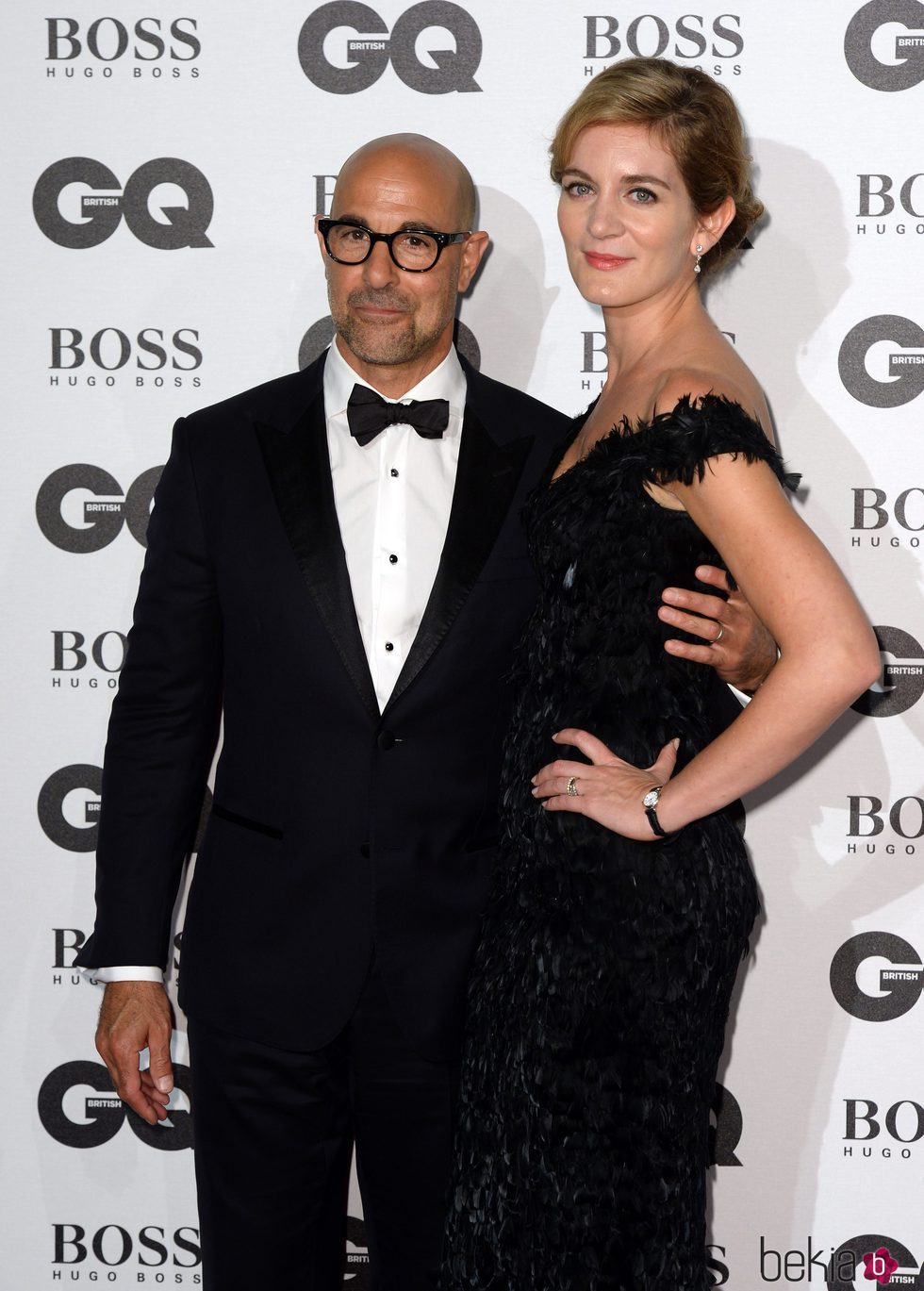 Stanley Tucci junto a su mujer en los Premios GQ 2016 en Londres